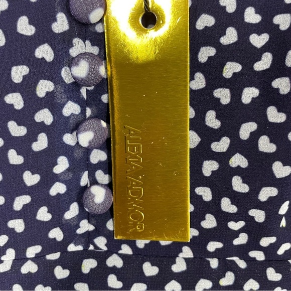 NEW Alexia Admor Dark Blue Heart Pattern Short Sleeve Plus Size Midi Dress 16 - Picture 8 of 8